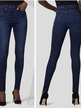 Hudson Barbara Super Skinny Classic High Rise Dark Wash Denim Jeans Flynn - 26